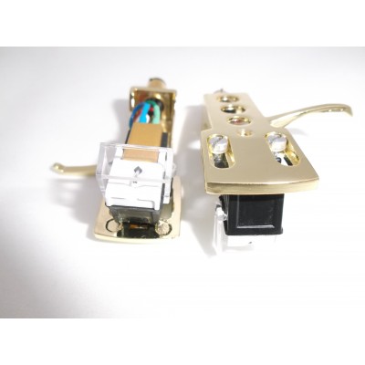 Gold plated Cartridge and Headshell unit with Stylus - Twin Pack - Fits Numark, Vestax, Technics and many others