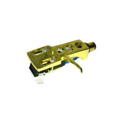 Gold plated Cartridge and Headshell unit with Stylus fits Pioneer PL 10, PL 12, PL12D, PL 12AC, PL 15, PL 15R, PL 31D, PL 41, PL 50, PL 61, PL 71, PL 88FS