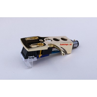 Gold plated Cartridge and Headshell unit with Stylus fits Numark TTi, TT usb, TTX, TTX1, TT2, Limit DJ-2500B